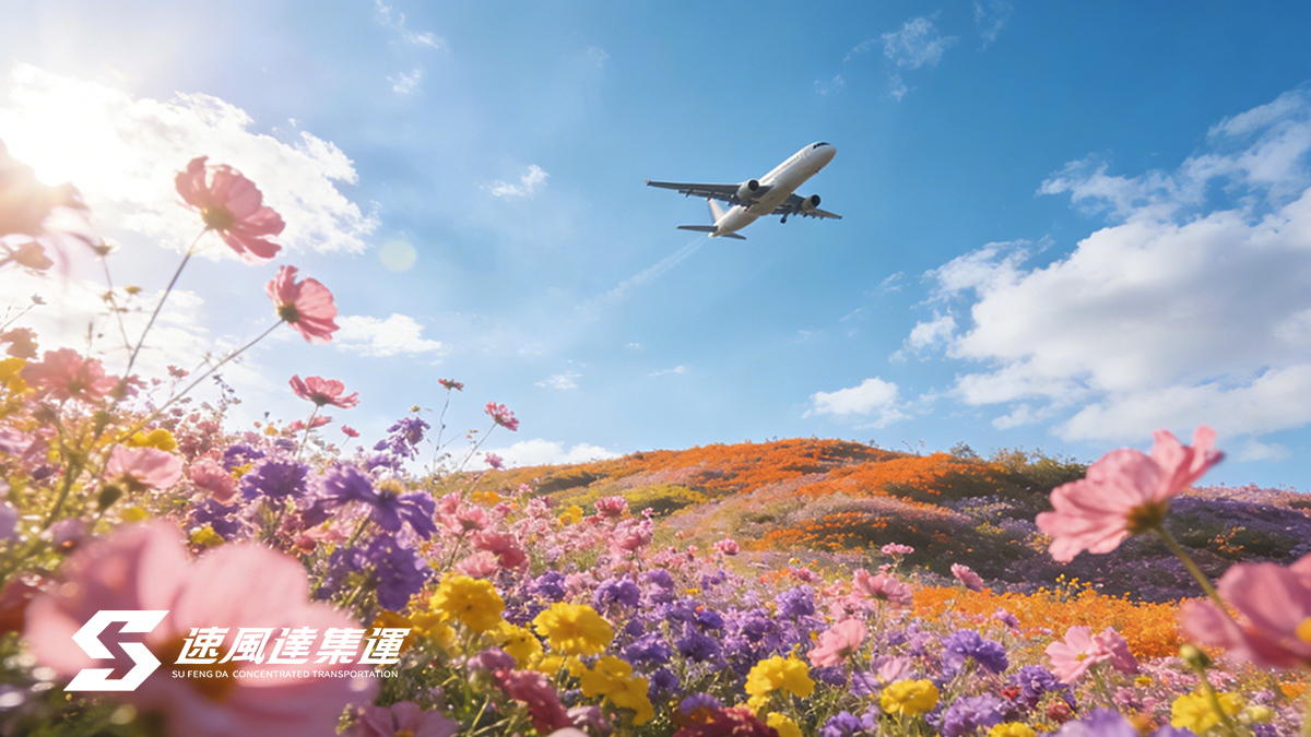 飞机飞过花海